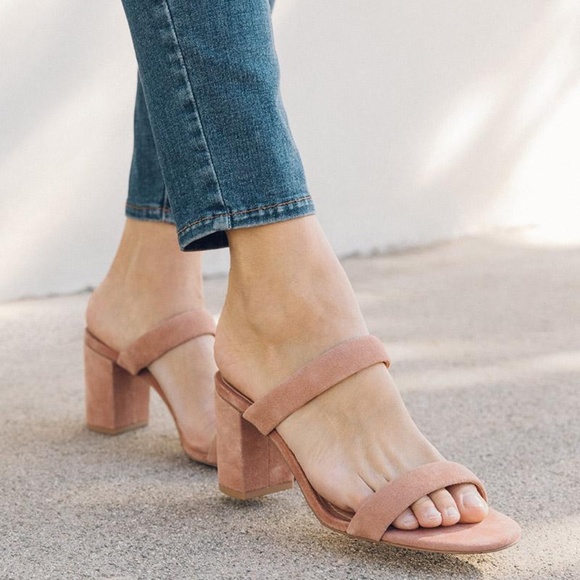 Soludos Ines Walnut Tan Suede Leather Heels Slip On Block Heel Strap Sandals 9.5 - Picture 5 of 16